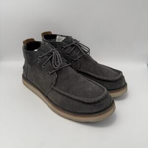 Toms Navi Moc Chukka Boots Mens Size 11 Gray Suede Leather Casual Lace Up Ankle